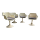 4 fauteuils tulipe pivotants blancs