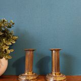 Louis XVI style brass candle holders