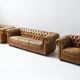 Vintage leather Chesterfield set 1991 by Natuzzi - Italy