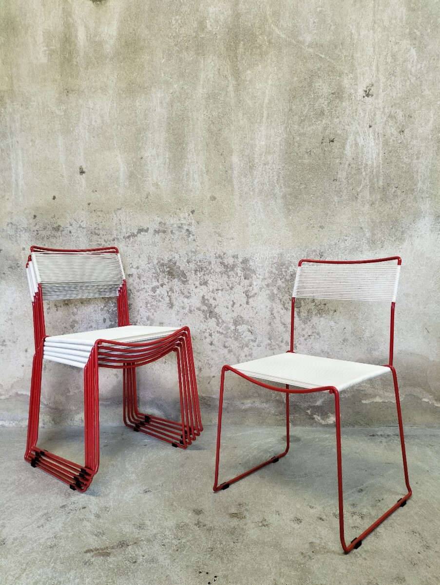 Set of six "Spaghetti" chairs by Giandomenico Belotti