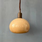 Suspension vintage en verre acrylique champignon beige