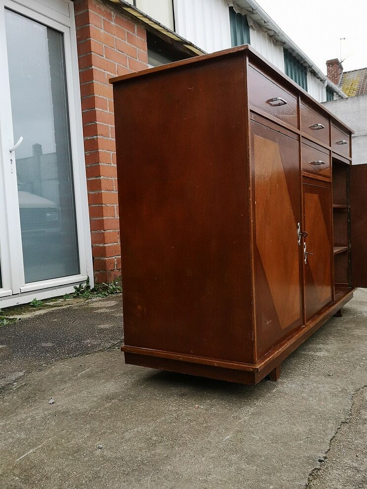 Buffet 3 portes 4 tiroirs 1950 mobilier d'art populaire