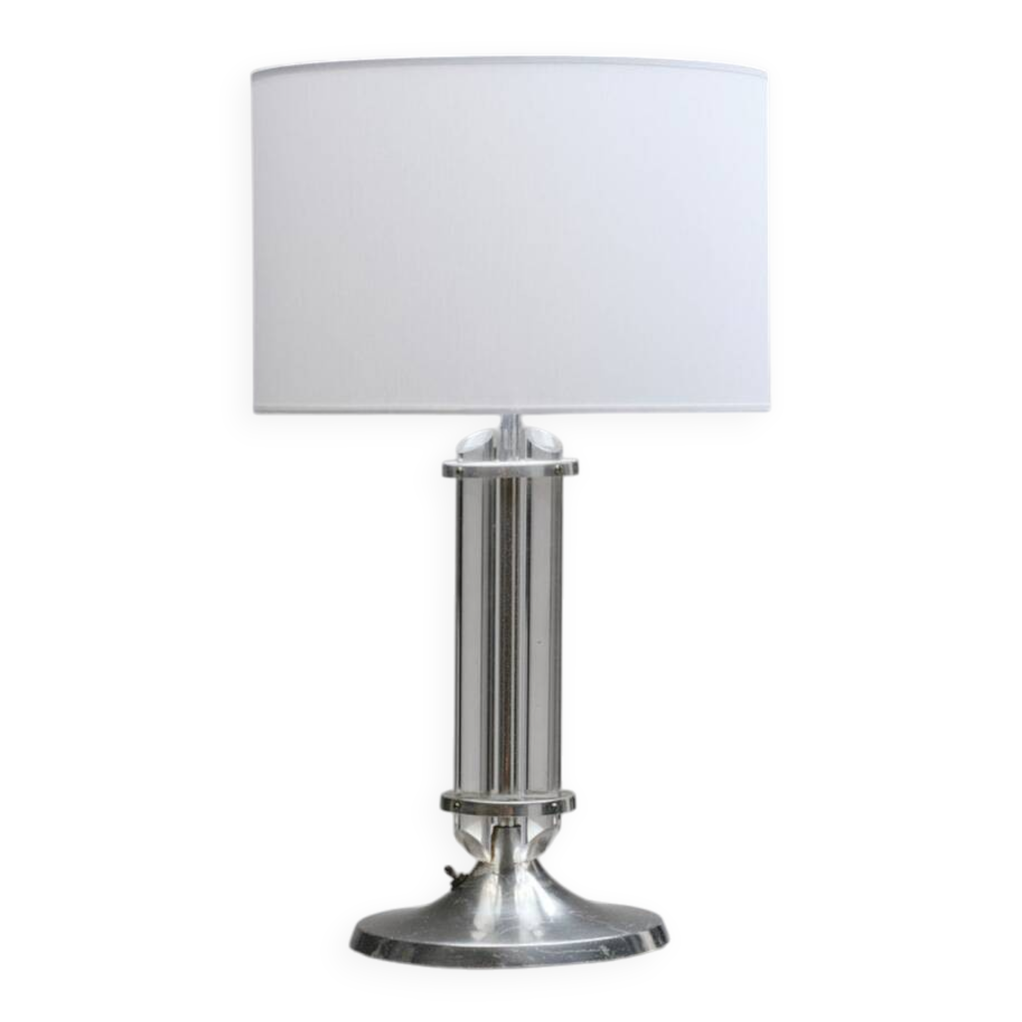 Art deco plexiglass and metal lamp, 1930s