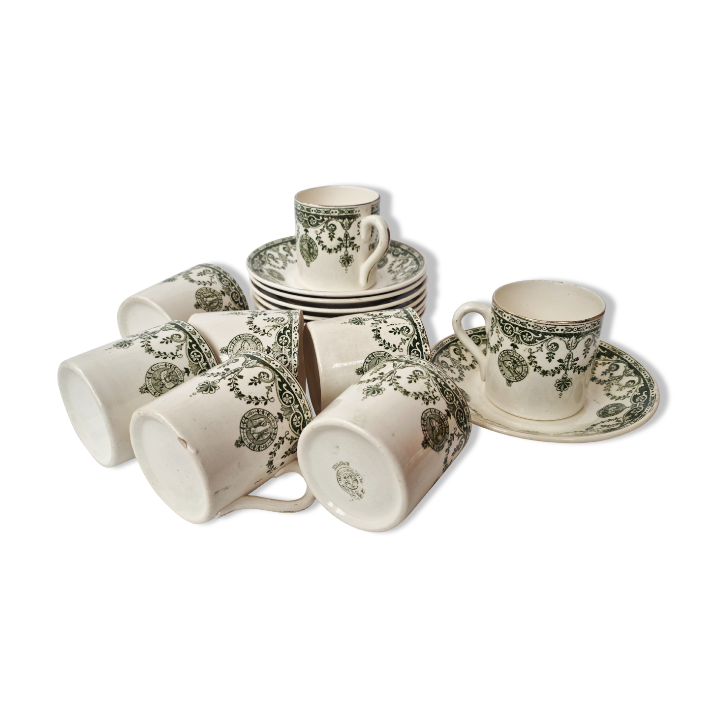 Set of 8 cups Empire de Badonviller