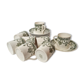 Lot de 8 tasses Empire de Badonviller