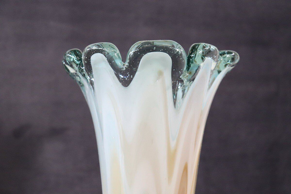 Vintage Italian Tall Vase In Murano Art Glass, 1960s