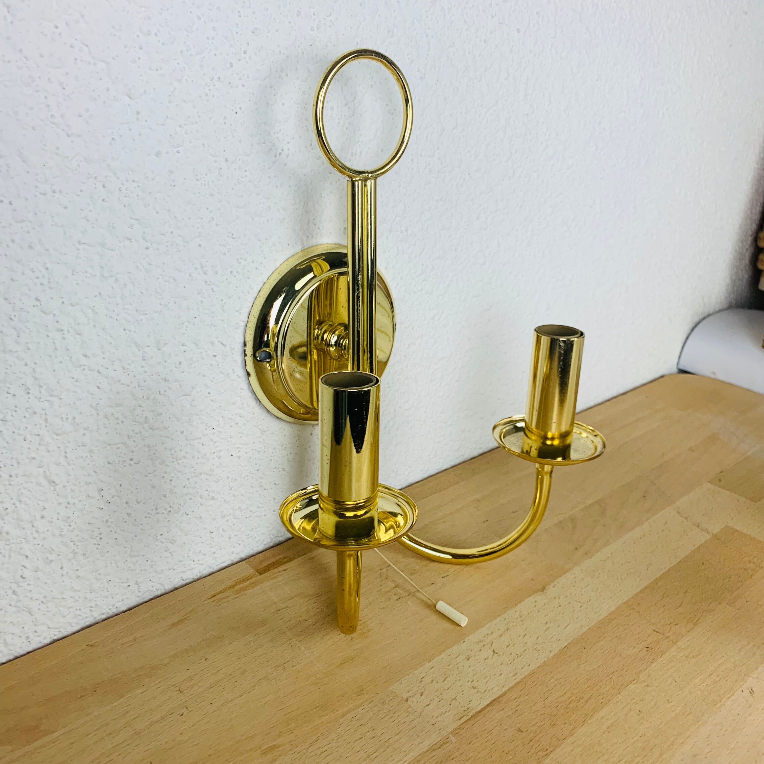 Brass wall lamp Hollywood Regency Je Fassung