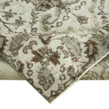 Handmade hi-low pile anatolian 1980s 159 cm x 278 cm grey rug