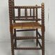Fauteuil en osier et en bois tourné, années 1930 - 1950