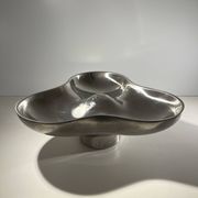Plat tripartite, acier inoxydable,Georg Jensen, Danemark 1970s