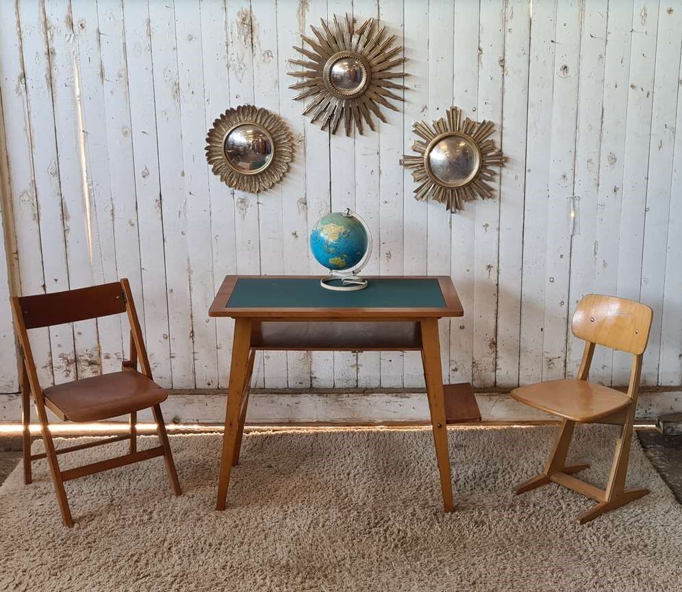 Vintage desk and school chair