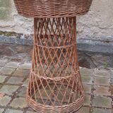 Vintage 50s planter on rattan stand