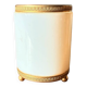 Rare vase/pot in white opaline and brass.