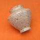 Glazed ceramic spinning top vase with speckled decor