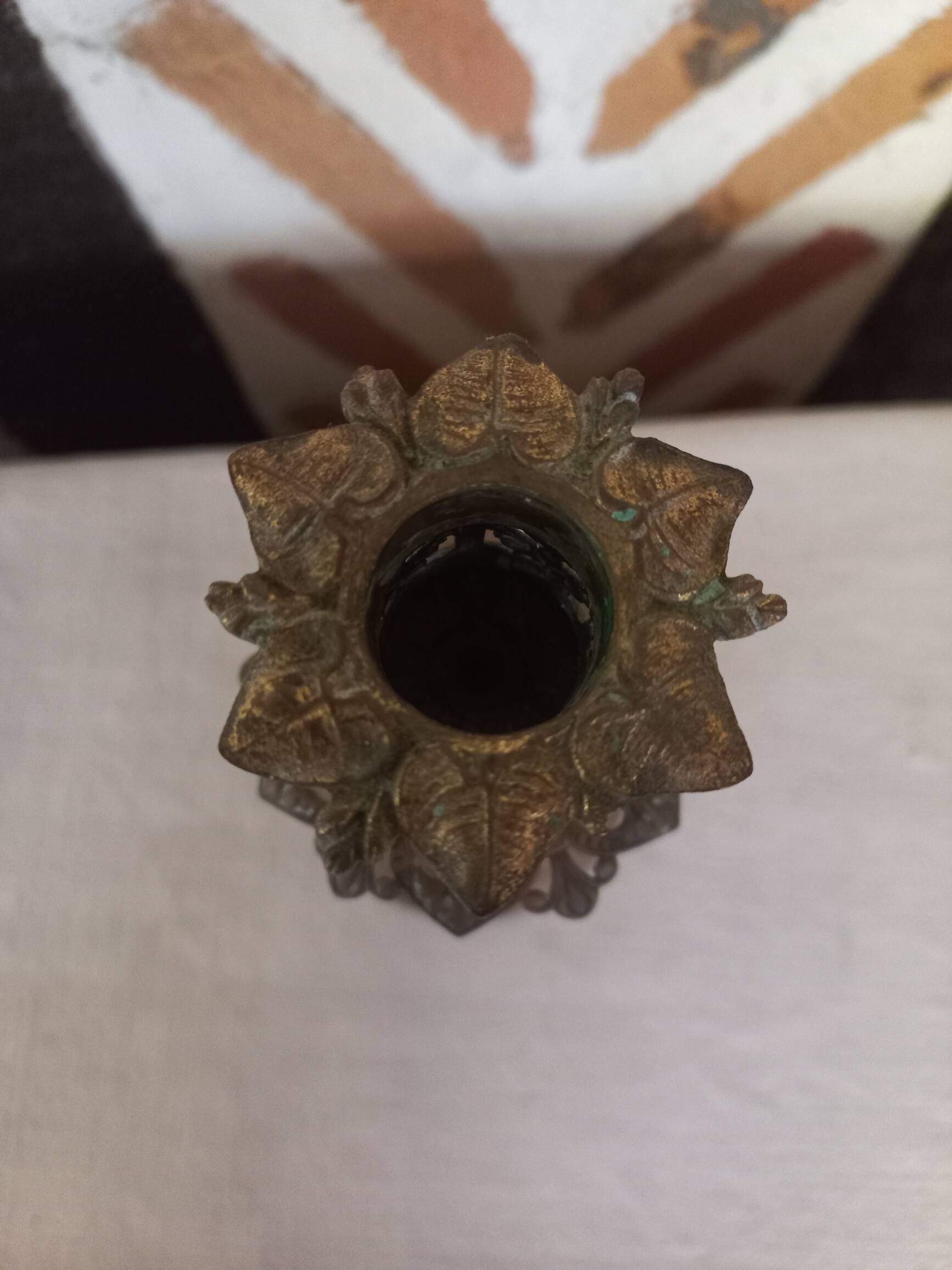 Antique brass candlestick