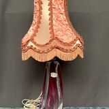 Val Saint Lambert. Two-tone solid crystal lamp (light purple) with high lead content.