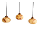 Trio de suspensions art déco en opaline marbrée, Scailmont, 1920-30