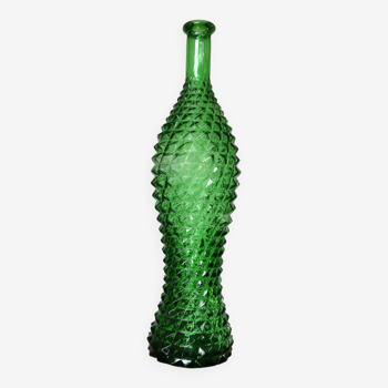 Empoli bottle made in Italy diamond tip glass 1970