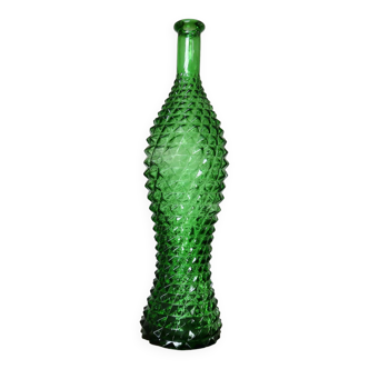 Empoli bottle made in Italy diamond tip glass 1970