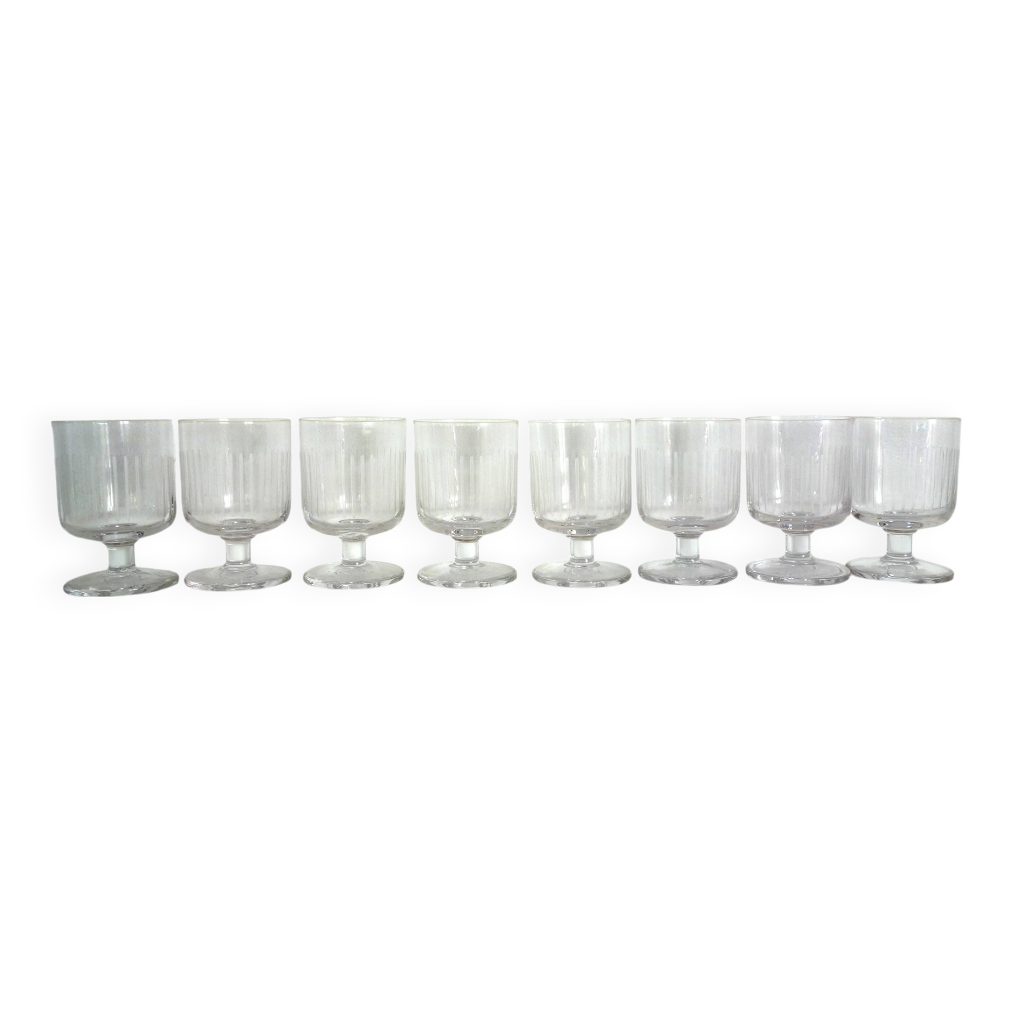 Set of 8 vintage cut crystal water glasses.