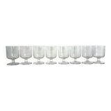 Lot de 8 verres à eau en cristal taillé vintage.