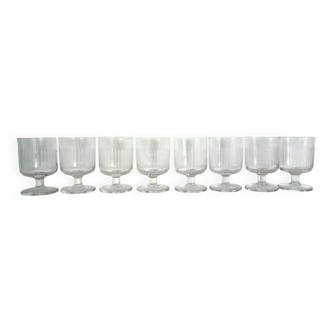 Set of 8 vintage cut crystal water glasses.