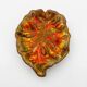 Polychrome glazed ceramic multi-lobed bowl from the 1970s