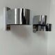 Pair of vintage wall lights, curved chrome metal, France 1970
