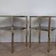 Side tables, chrome metal end tables