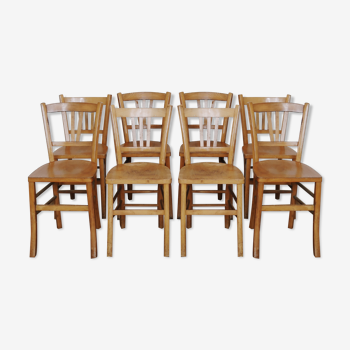 Set of 8 light bistro chairs Luterma