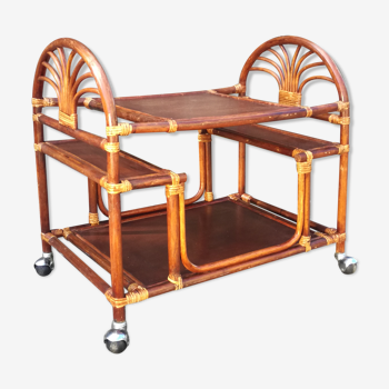 Serving rattan trolley L80