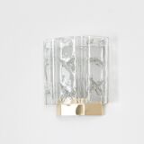 Pair of Brass and Murano Glass Wall Sconces by Doria, Germany, 1960s