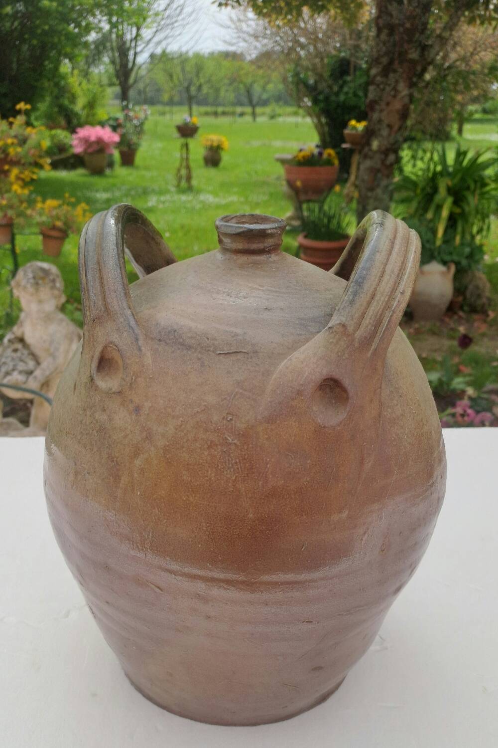 Glazed stoneware jug
