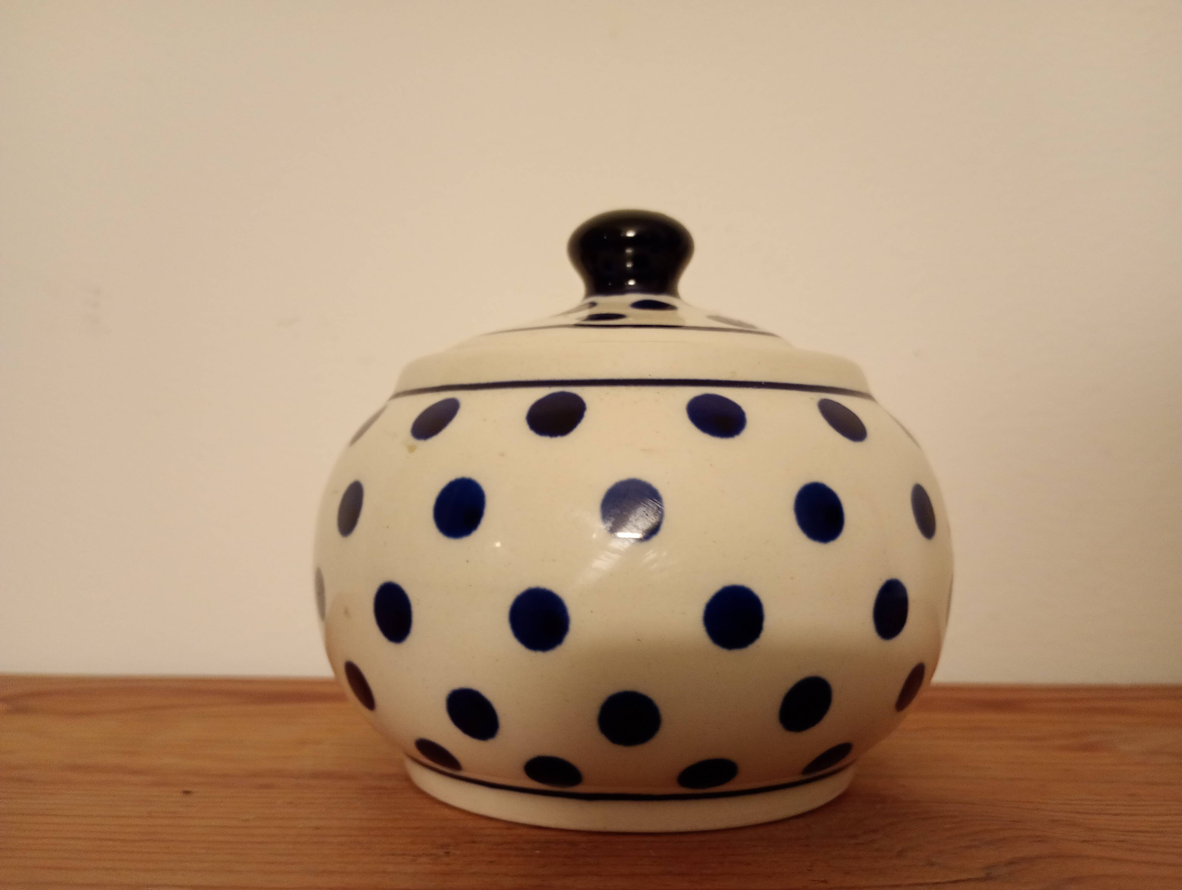 Hand painted ceramic sugar bowl. Poland