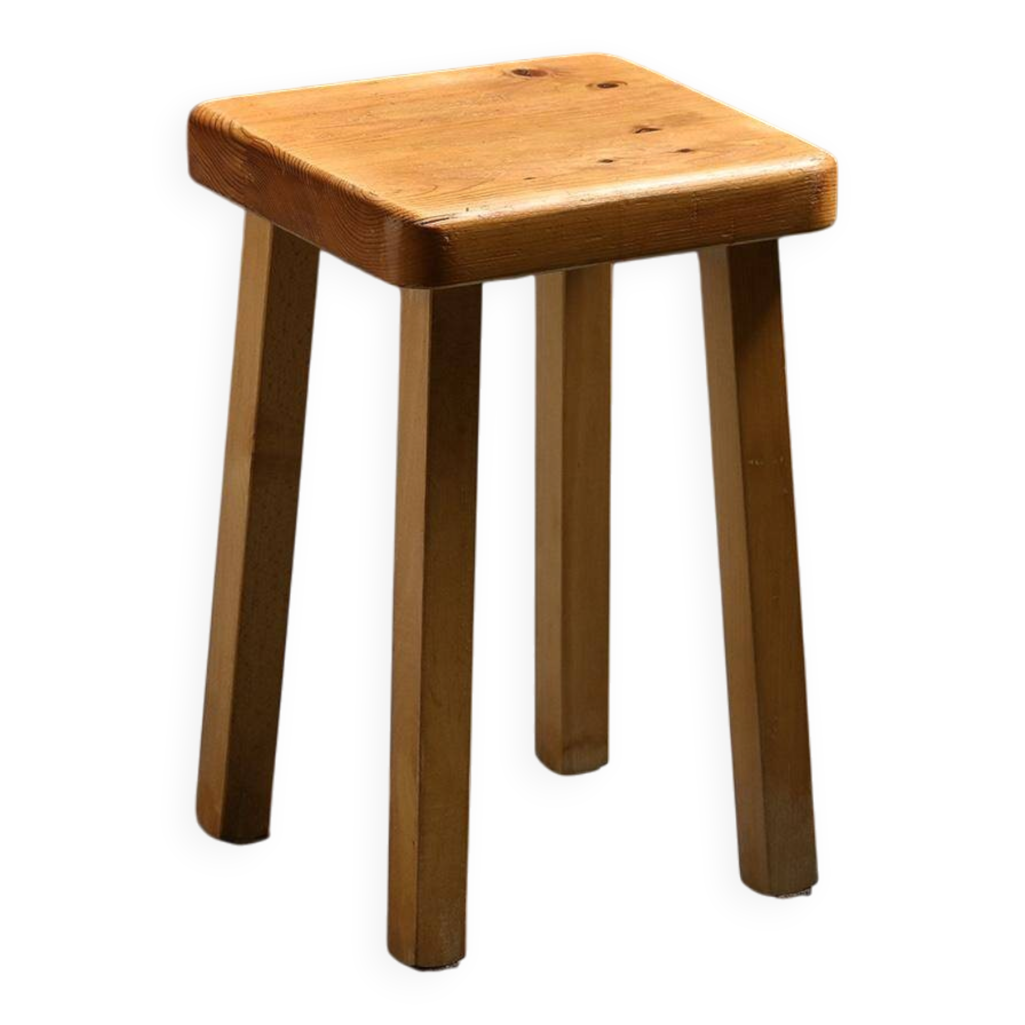 Pine stool by Charlotte Perriand, Les Arcs, France