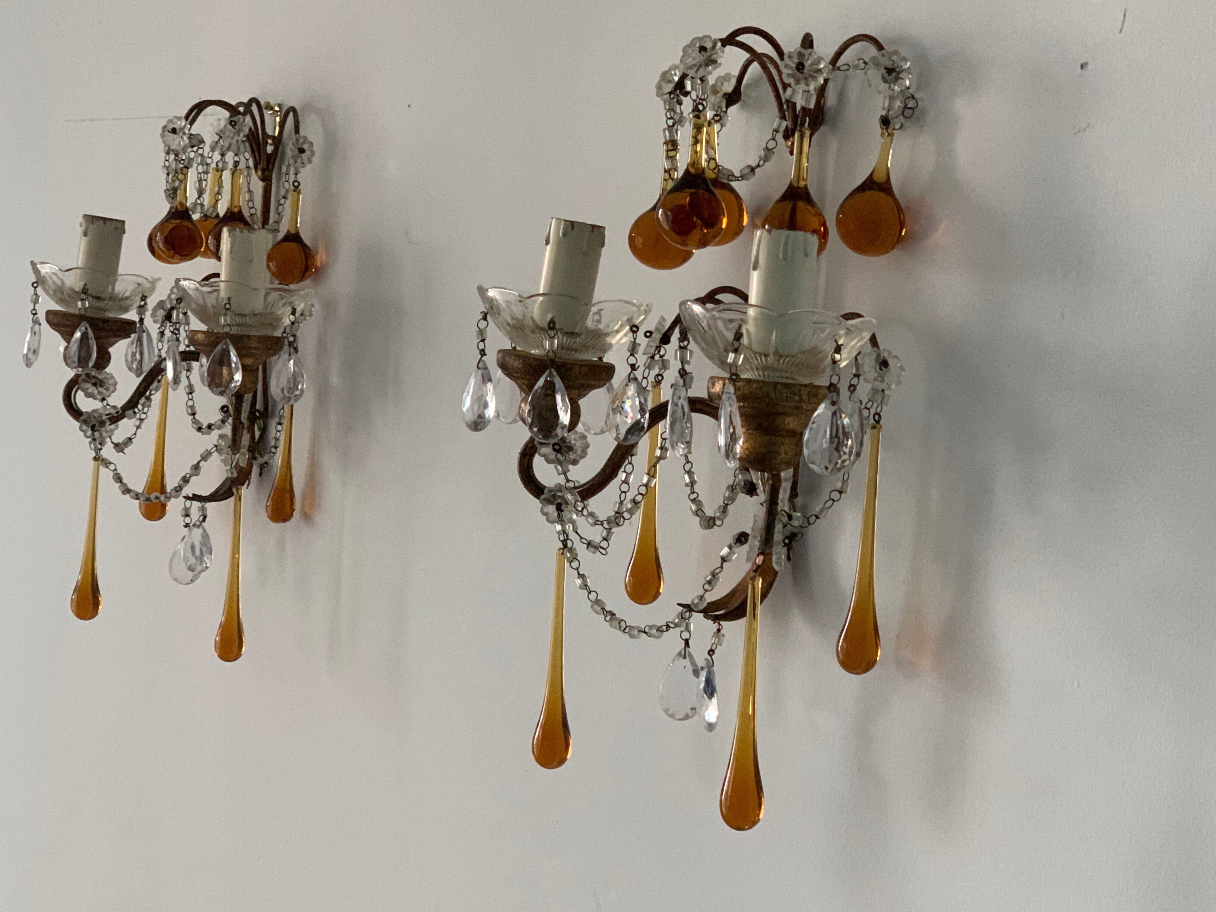 Pair of murano stamps and 1950 crystals