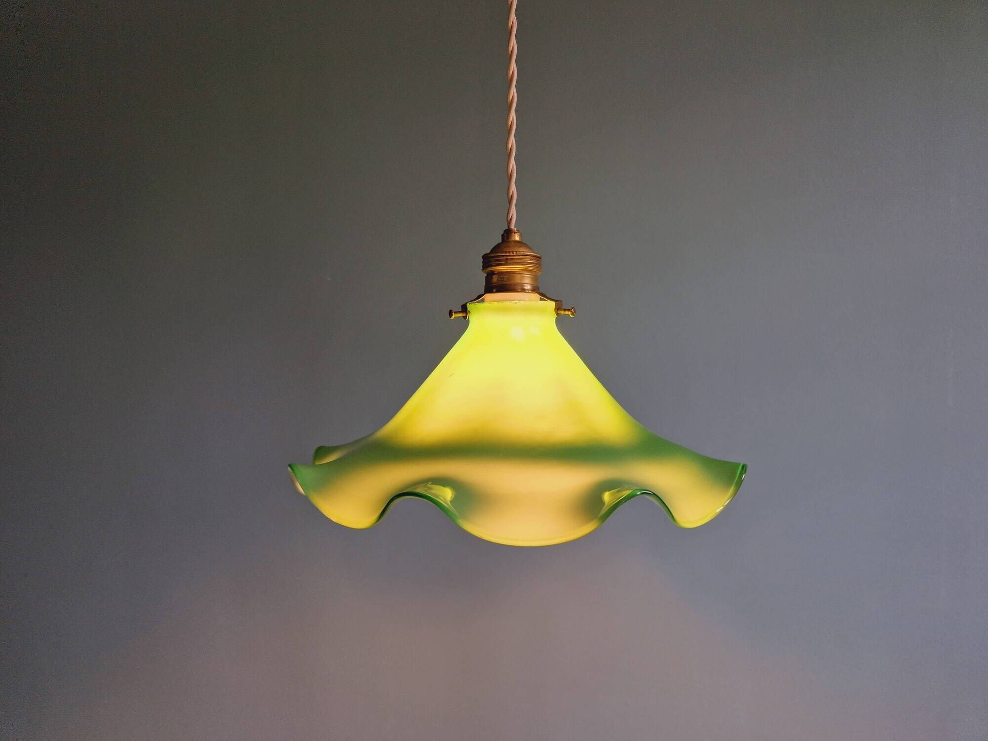 Vintage pendant light in opaline 1960s 1970s