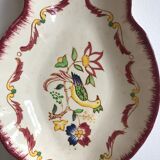 Pair of hand-decorated old Fleury Longwy France wood ravines