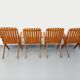 Set of 4 vintage garden chairs made of beech wood from the 1960s.