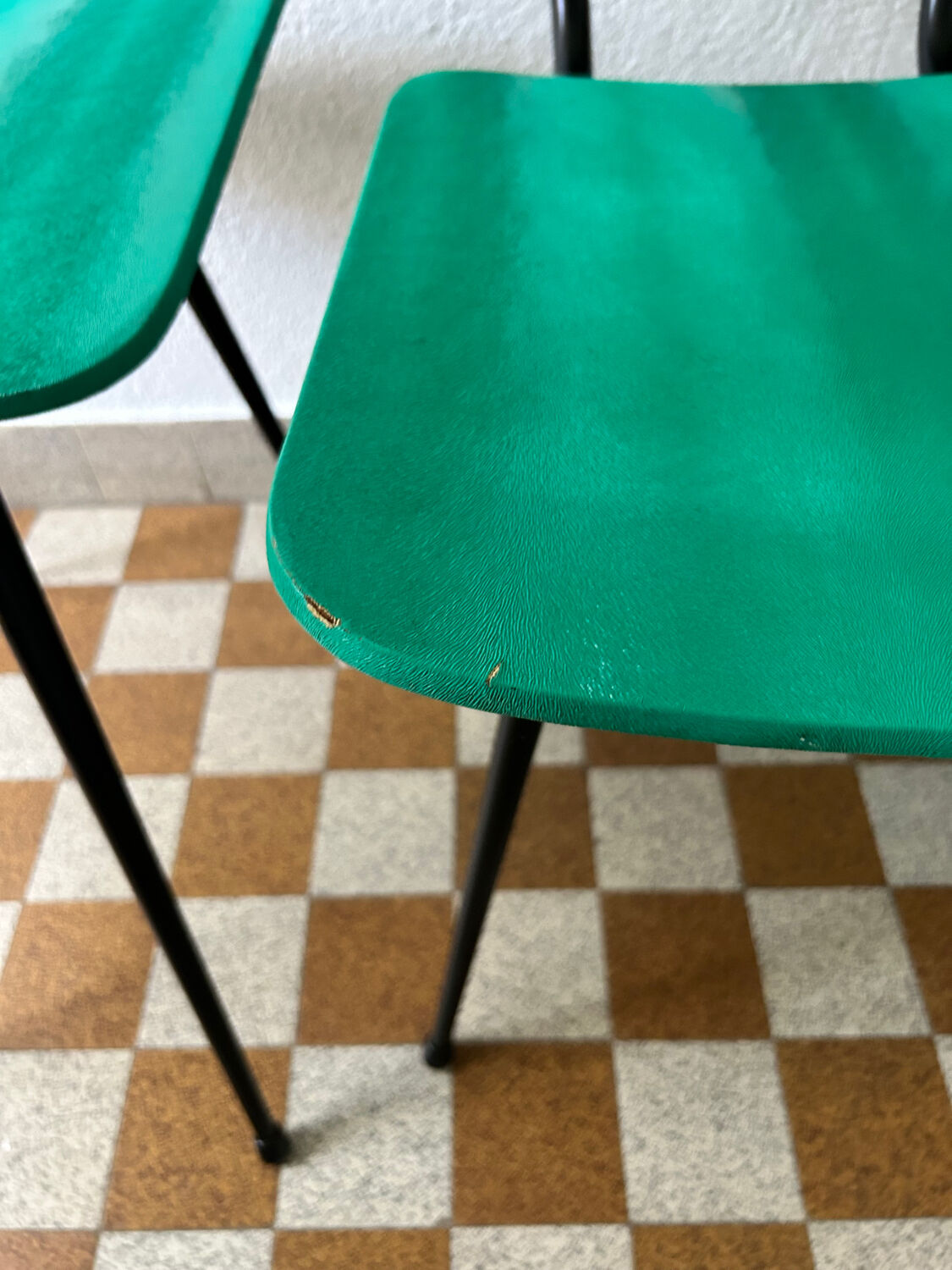 Green skai chairs from the 1950s