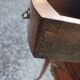 Oval bedside table in Louis XV style with marquetry.