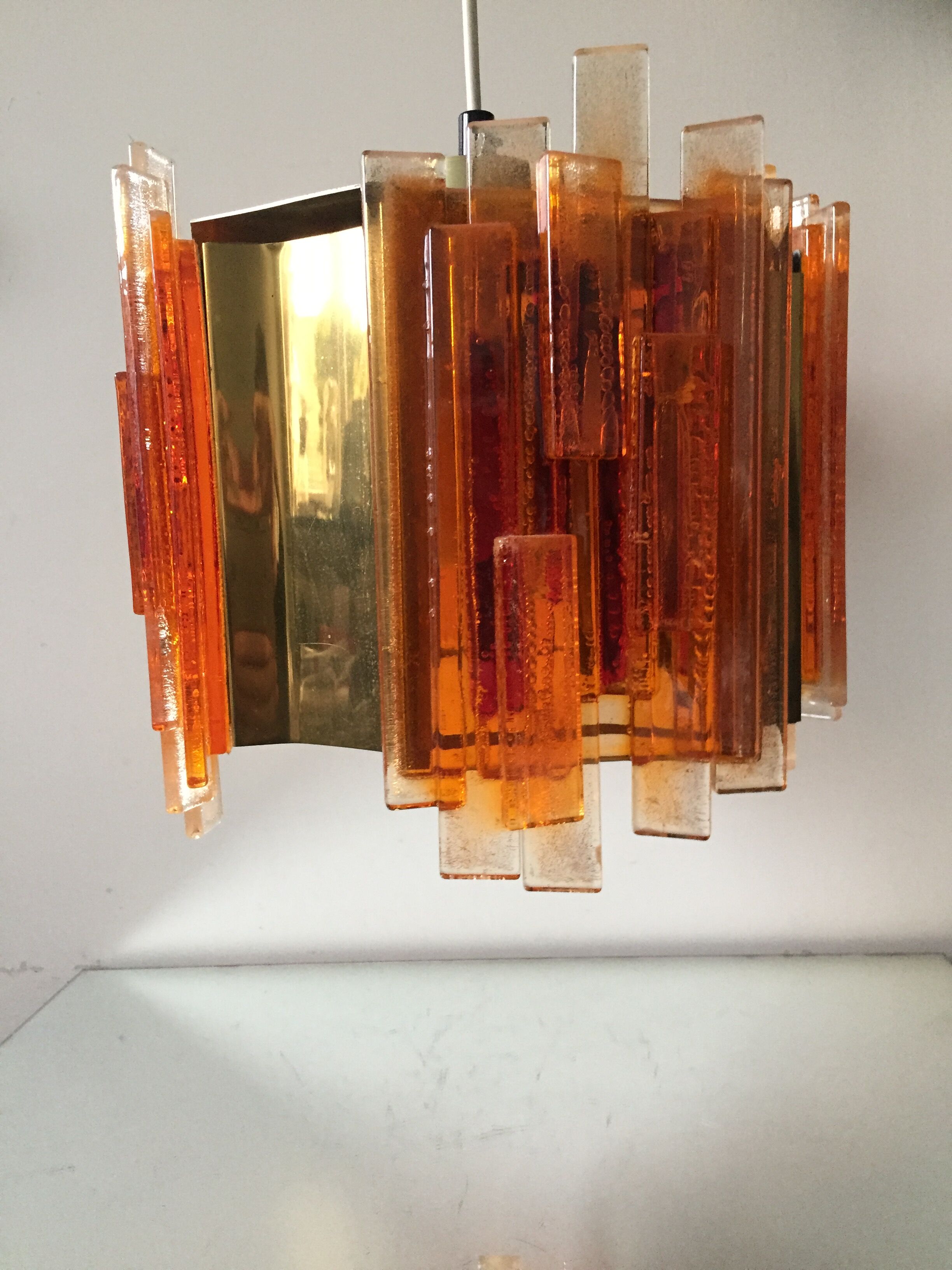 Claus Bolby brass plexiglas ceiling light