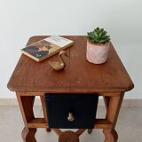 Antique pedestal table in solid oak from the 40s/50s