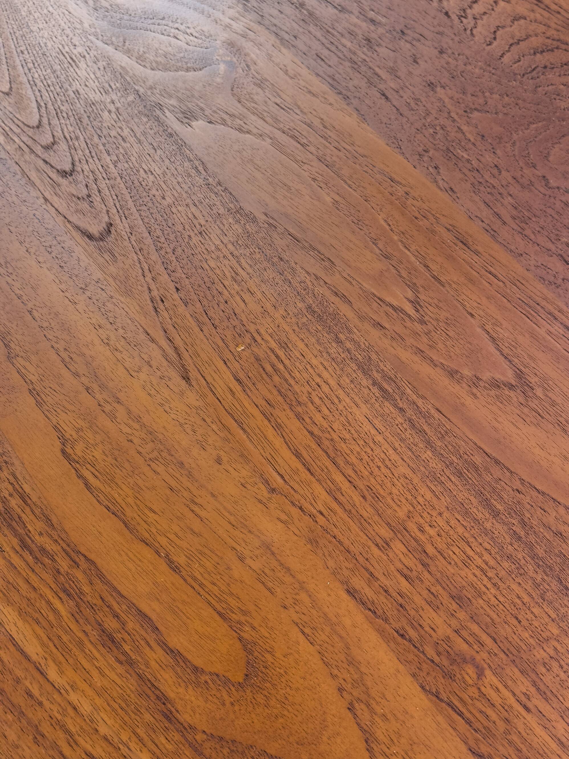 Table à manger ronde en teck avec pieds en acier, 1986