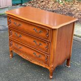 Commode vintage Louis XV en bois imitation des années 80