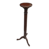Sellette torchère en bois sculpté, colonne torsadée – style Louis XIII – XI