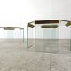 Pair of vintage brass and glass side tables,  1970s