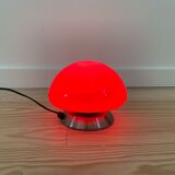 Vintage mushroom lamp in red opaline