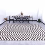 9x11 Brown & White Checkered Moroccan Rug, 269x349Cm