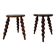 Pair of twisted wooden tripod stools